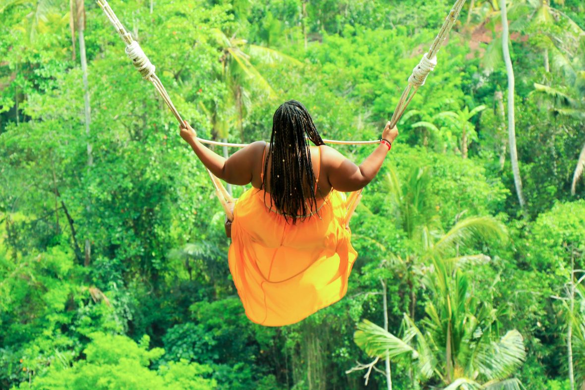 Annette Richmond on a Bali swing in Bali, Indonesia.